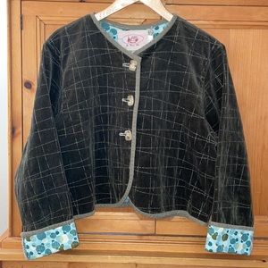 Unique cropped corduroy, lined jacket, sz M, by Blanche St.Paris, Ohio